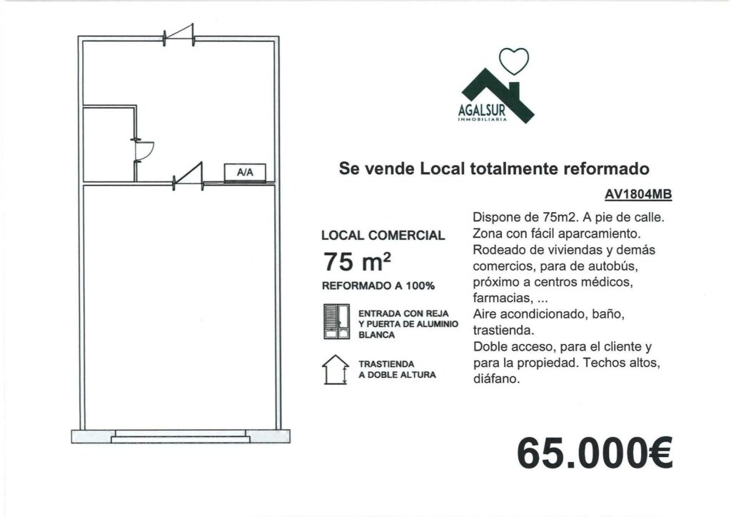 SE VENDE LOCAL TOTALMENTE REFORMADO