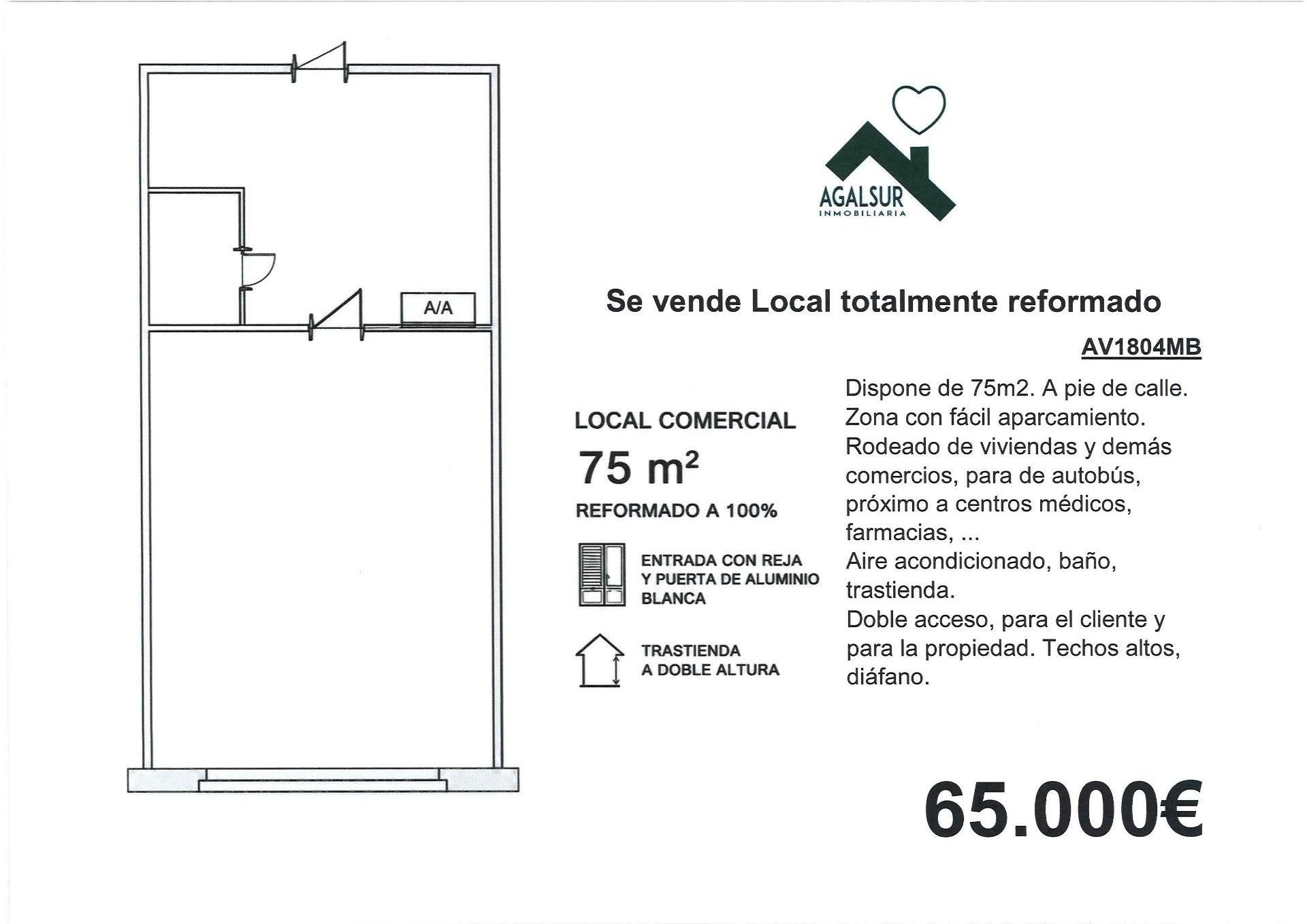 SE VENDE LOCAL TOTALMENTE REFORMADO